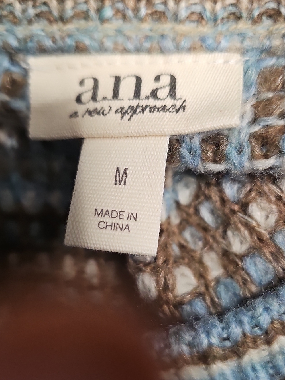 a.n.a V-Neck Striped Knit Sweater - Blue & Brown - Picture 5 of 9
